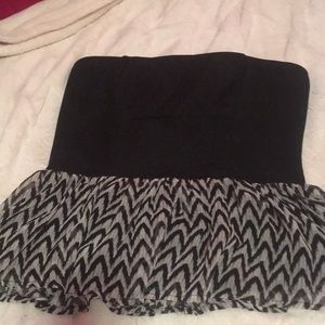 Black strapless top